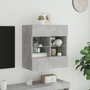 TV-Wandschrank mit LED Betongrau 58,5cm