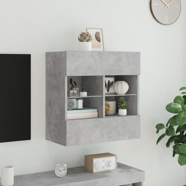 TV-Wandschrank mit LED Betongrau 58,5cm