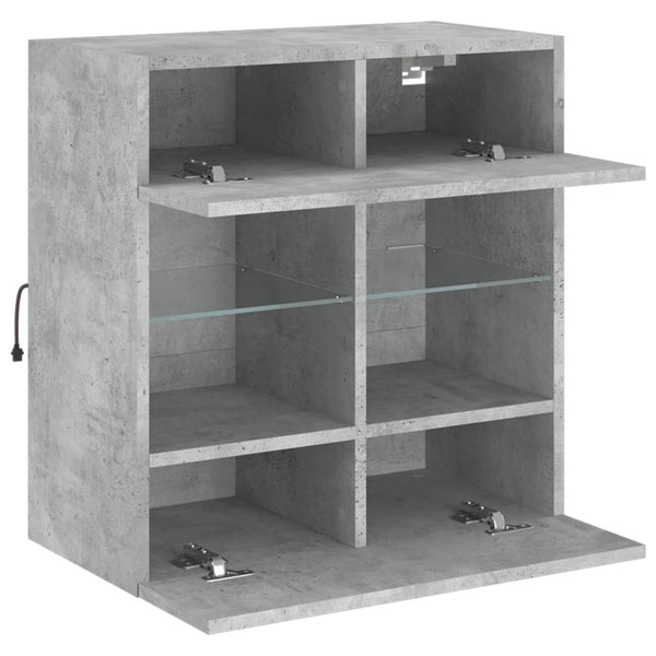 TV-Wandschrank mit LED Betongrau 58,5cm