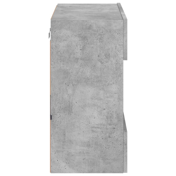 TV-Wandschrank mit LED Betongrau 58,5cm