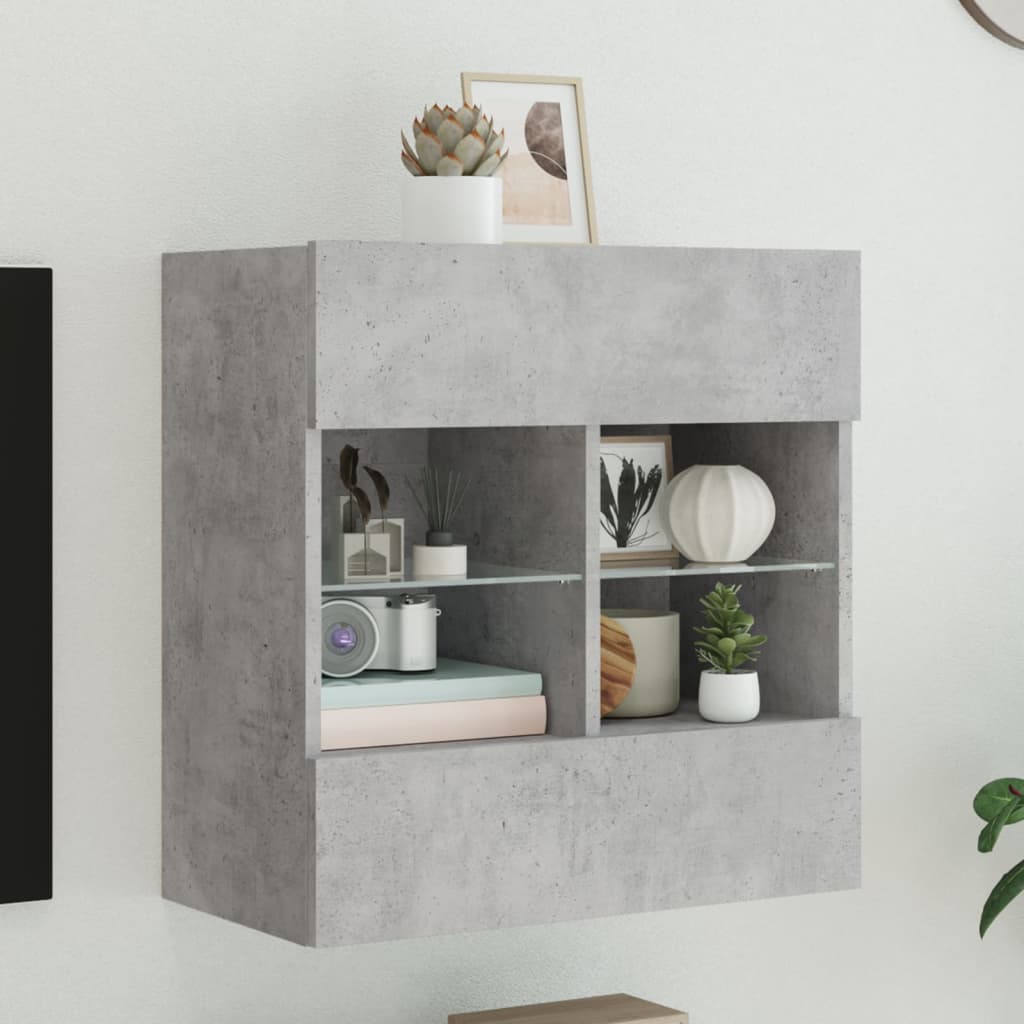 TV-Wandschrank mit LED Betongrau 58,5cm