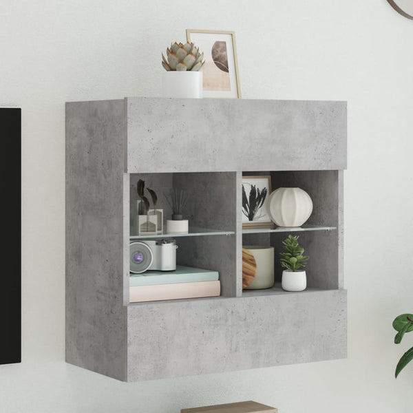 TV-Wandschrank mit LED Betongrau 58,5cm