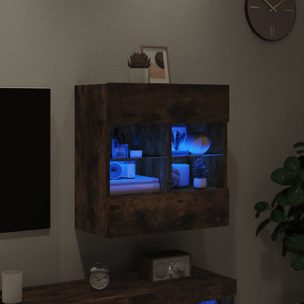 TV-Wandschrank Räuchereiche mit LED 58,5cm