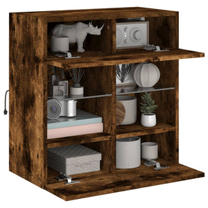 TV-Wandschrank Räuchereiche mit LED 58,5cm