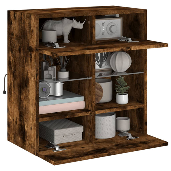 TV-Wandschrank Räuchereiche mit LED 58,5cm