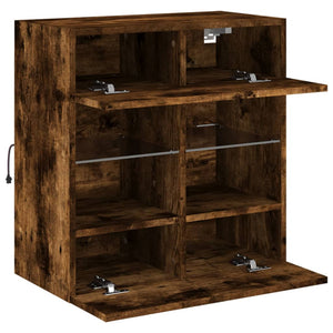 TV-Wandschrank Räuchereiche mit LED 58,5cm