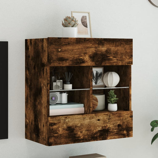 TV-Wandschrank Räuchereiche mit LED 58,5cm