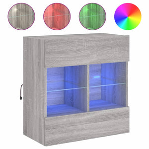 TV-Wandschrank Grau Sonoma mit LED