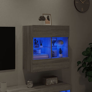 TV-Wandschrank Grau Sonoma mit LED