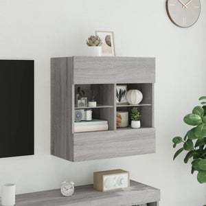 TV-Wandschrank Grau Sonoma mit LED