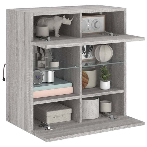TV-Wandschrank Grau Sonoma mit LED