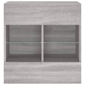 TV-Wandschrank Grau Sonoma mit LED
