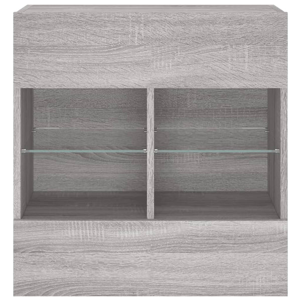 TV-Wandschrank Grau Sonoma mit LED