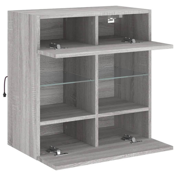 TV-Wandschrank Grau Sonoma mit LED