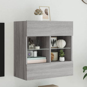 TV-Wandschrank Grau Sonoma mit LED