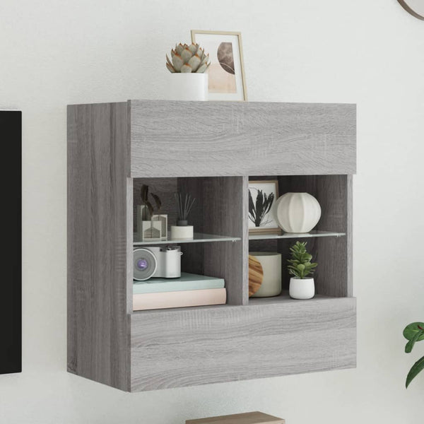 TV-Wandschrank Grau Sonoma mit LED