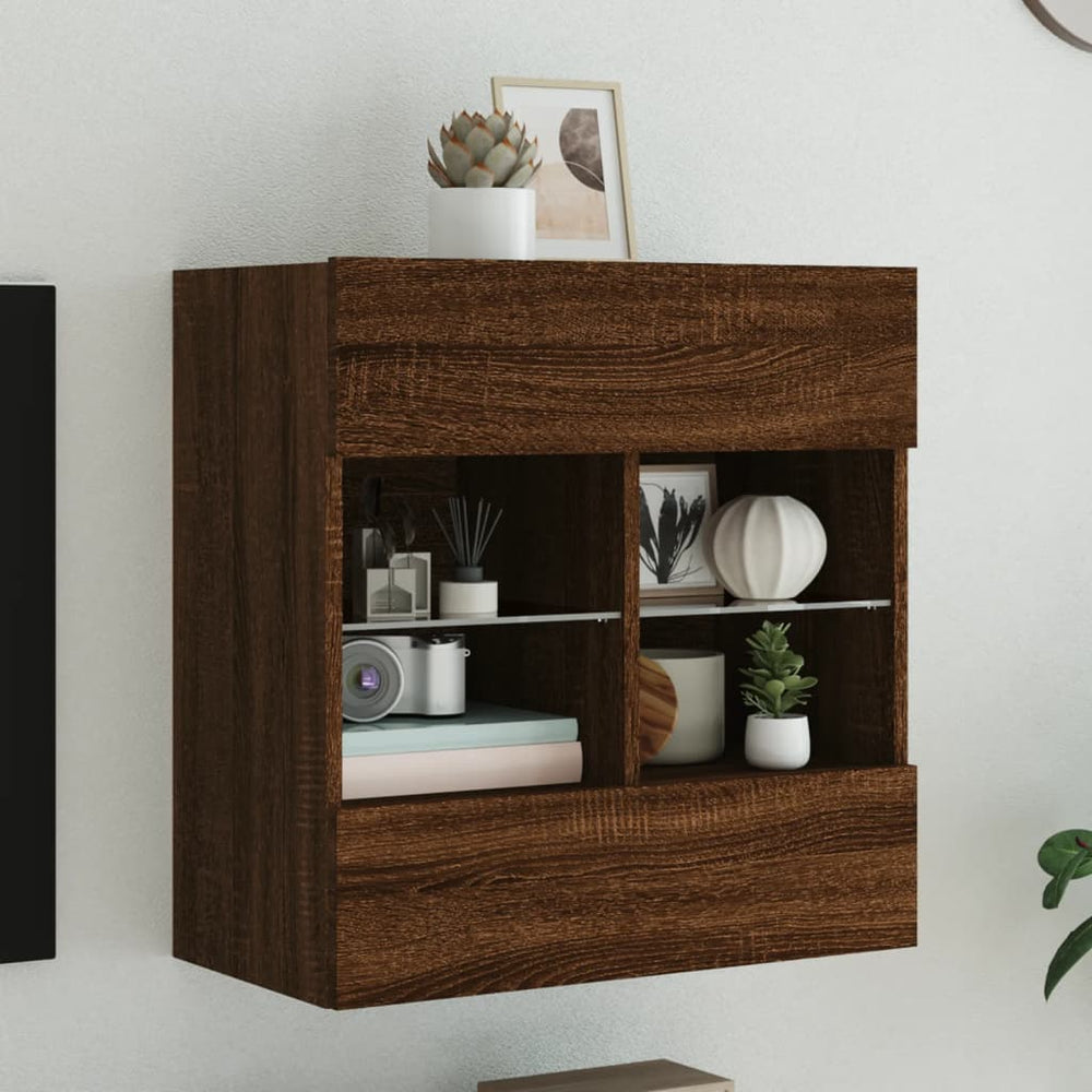 TV-Wandschrank mit LED Eichen-Optik
