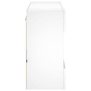 Weißer TV-Wandschrank mit LED