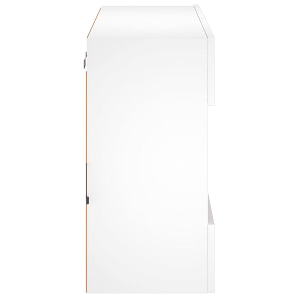 Weißer TV-Wandschrank mit LED