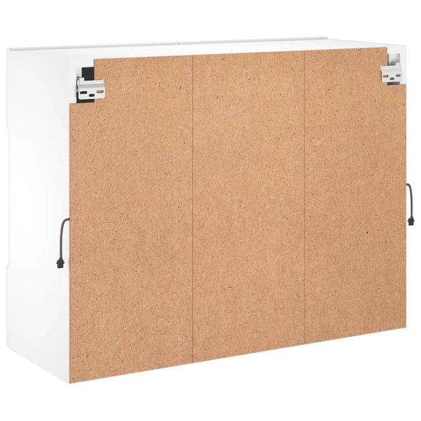 Weißer TV-Wandschrank mit LED