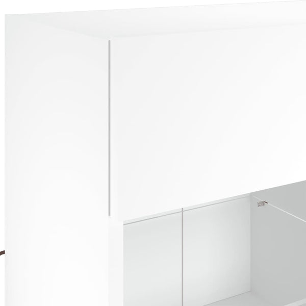 Weißer TV-Wandschrank mit LED