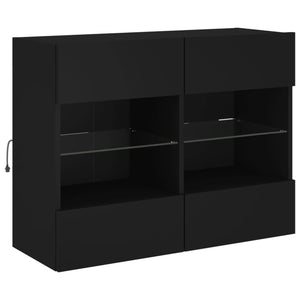 TV-Wandschrank mit LED Schwarz 78,5 cm