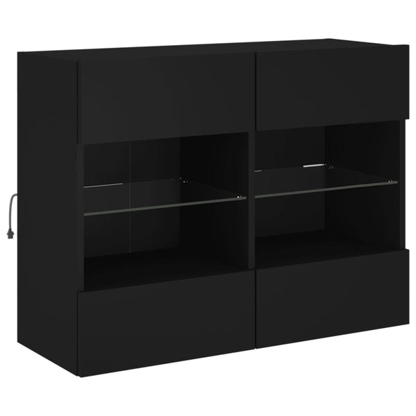 TV-Wandschrank mit LED Schwarz 78,5 cm
