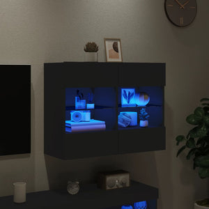 TV-Wandschrank mit LED Schwarz 78,5 cm
