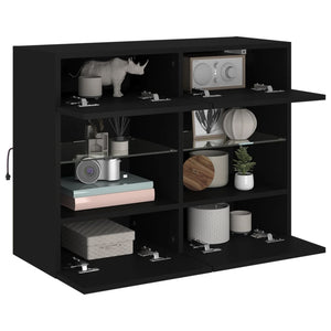 TV-Wandschrank mit LED Schwarz 78,5 cm