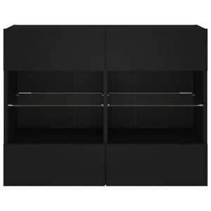 TV-Wandschrank mit LED Schwarz 78,5 cm