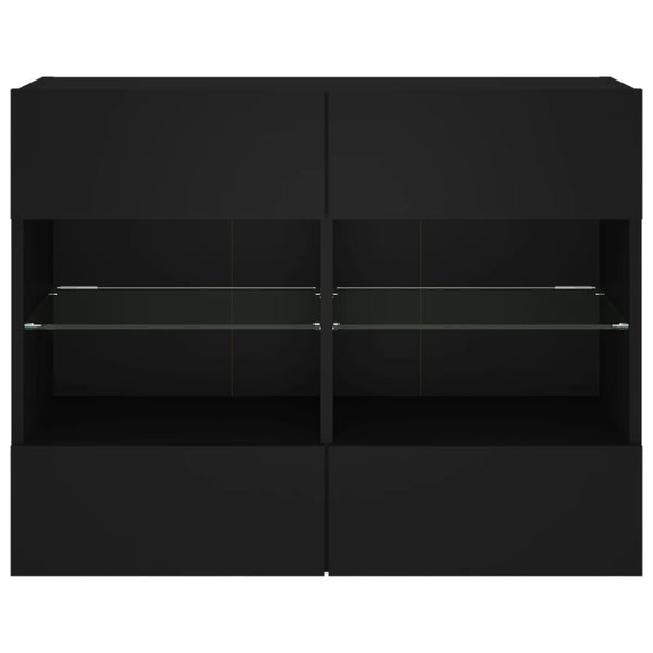 TV-Wandschrank mit LED Schwarz 78,5 cm