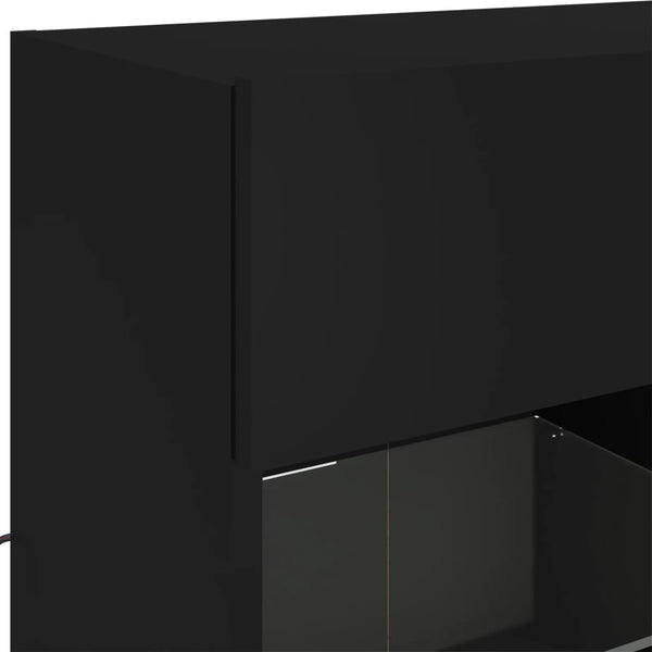 TV-Wandschrank mit LED Schwarz 78,5 cm