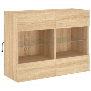 TV-Wandschrank mit LED Sonoma-Eiche