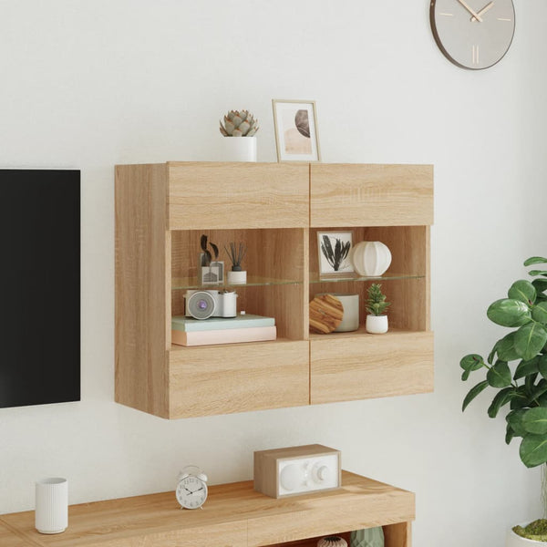TV-Wandschrank mit LED Sonoma-Eiche