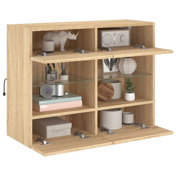 TV-Wandschrank mit LED Sonoma-Eiche