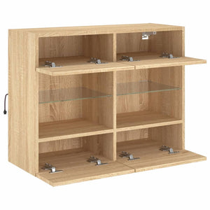 TV-Wandschrank mit LED Sonoma-Eiche
