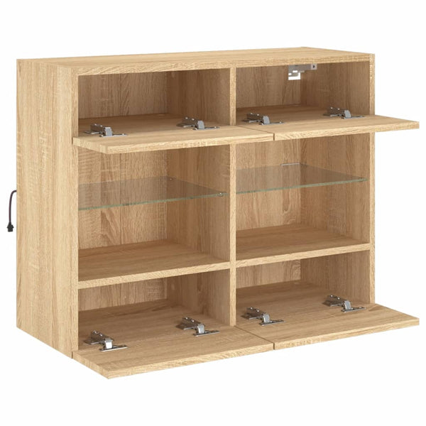 TV-Wandschrank mit LED Sonoma-Eiche