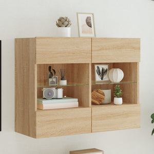 TV-Wandschrank mit LED Sonoma-Eiche