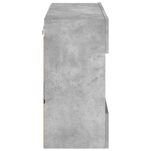 vidaXL Meuble TV mural avec lumières LED gris béton 78,5x30x60,5 cm