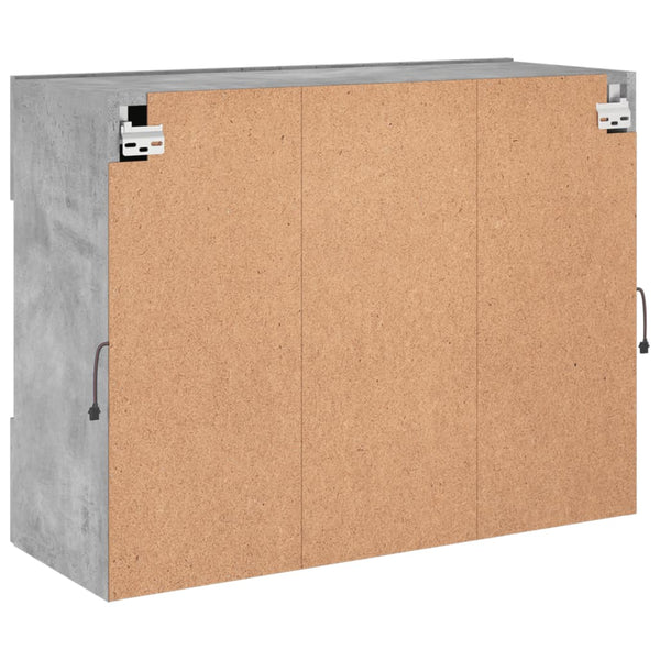 vidaXL Meuble TV mural avec lumières LED gris béton 78,5x30x60,5 cm