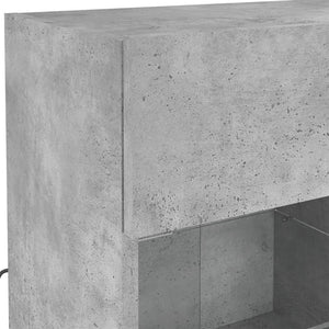 vidaXL Meuble TV mural avec lumières LED gris béton 78,5x30x60,5 cm