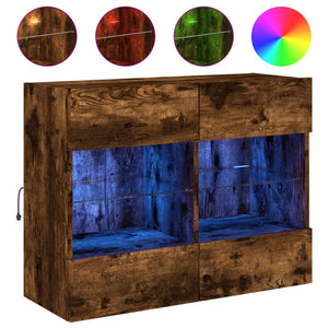 TV-Wandschrank mit LED Räuchereiche 78,5 cm