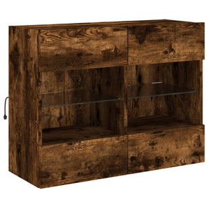 TV-Wandschrank mit LED Räuchereiche 78,5 cm