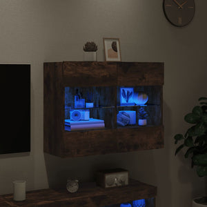 TV-Wandschrank mit LED Räuchereiche 78,5 cm