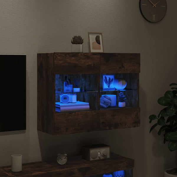 TV-Wandschrank mit LED Räuchereiche 78,5 cm