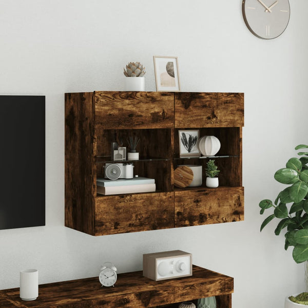 TV-Wandschrank mit LED Räuchereiche 78,5 cm