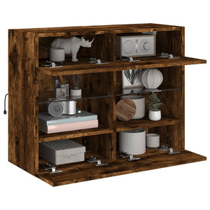 TV-Wandschrank mit LED Räuchereiche 78,5 cm