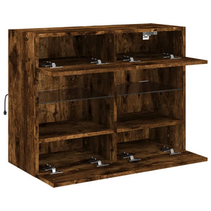 TV-Wandschrank mit LED Räuchereiche 78,5 cm