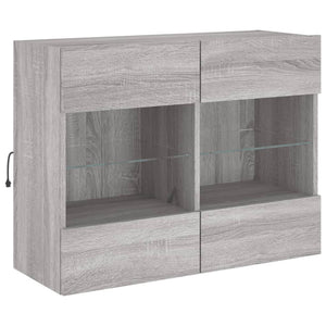 TV-Wandschrank Grau Sonoma mit LED