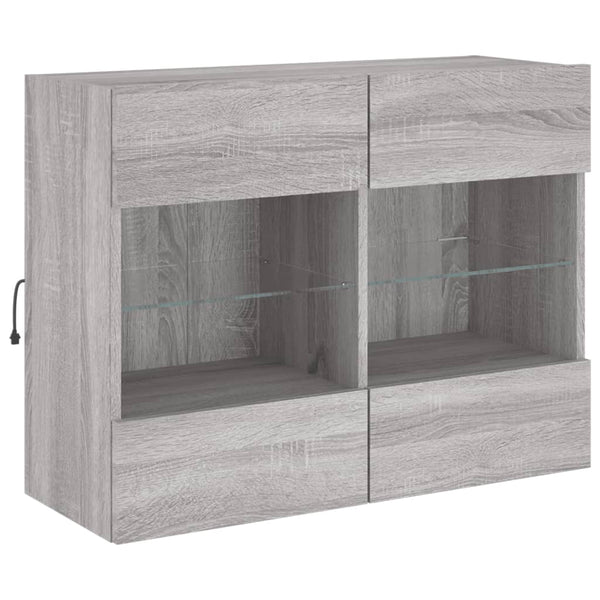TV-Wandschrank Grau Sonoma mit LED